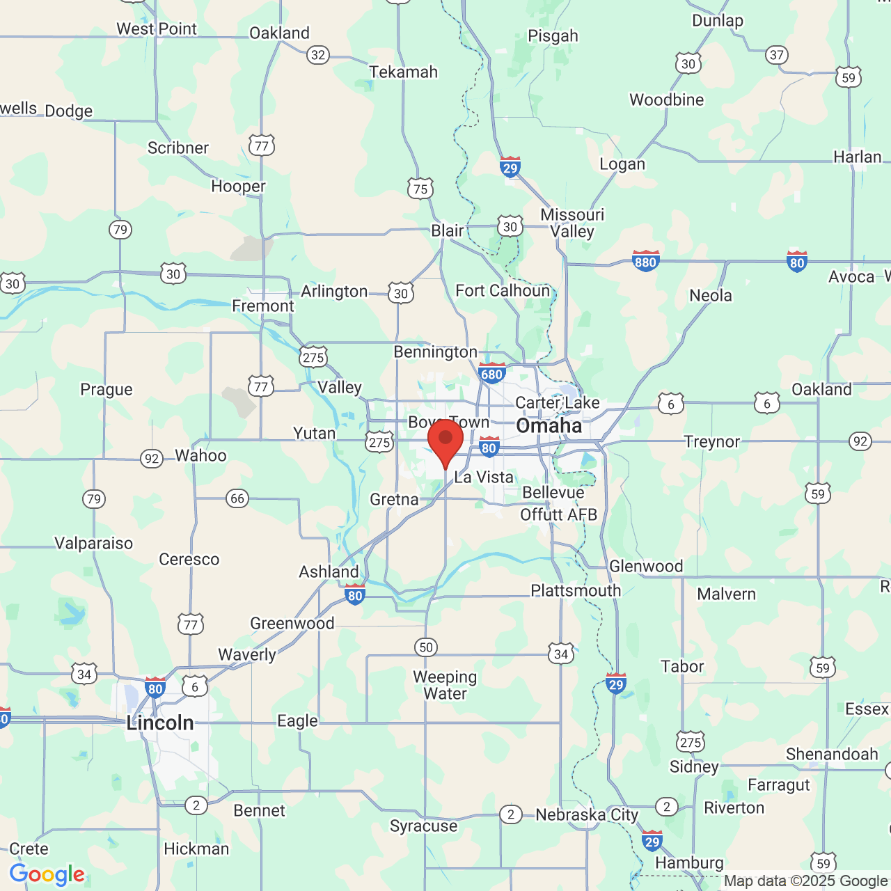 Google map image of our location in 7308 S 142nd St Omaha, NE