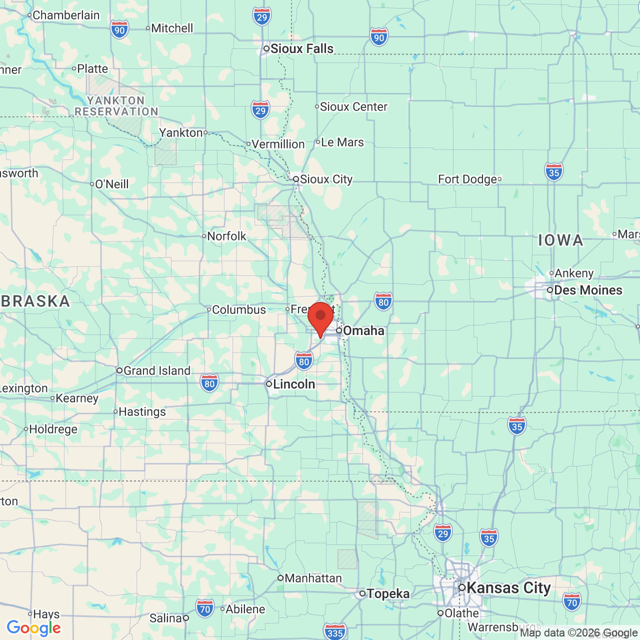 Google map image of our location in 7308 S 142nd St Omaha, NE